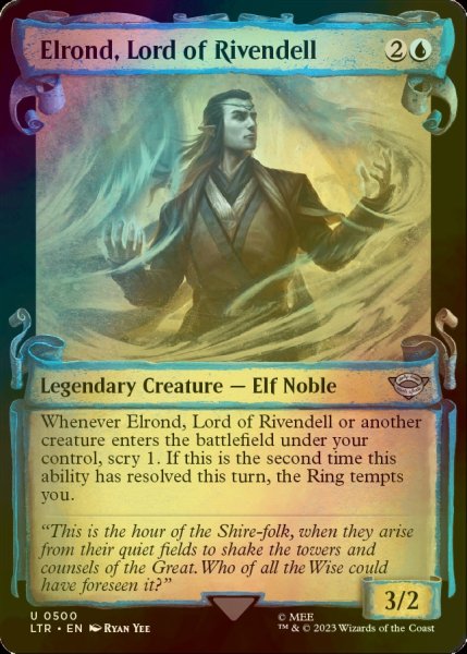 画像1: [FOIL] 裂け谷の王、エルロンド/Elrond, Lord of Rivendell No.500 (ショーケース版) 【英語版】 [LTR-青U] (1)