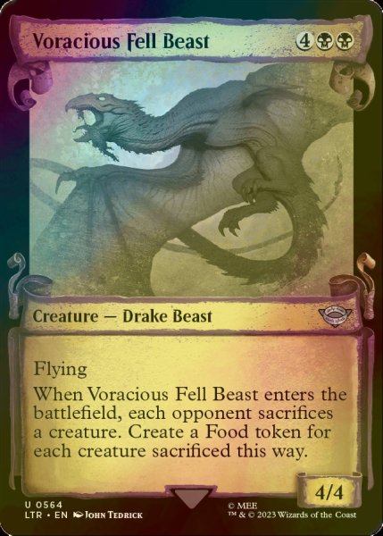 画像1: [FOIL] 貪欲なる忌まわしき獣/Voracious Fell Beast (ショーケース版) 【英語版】 [LTR-黒U] (1)