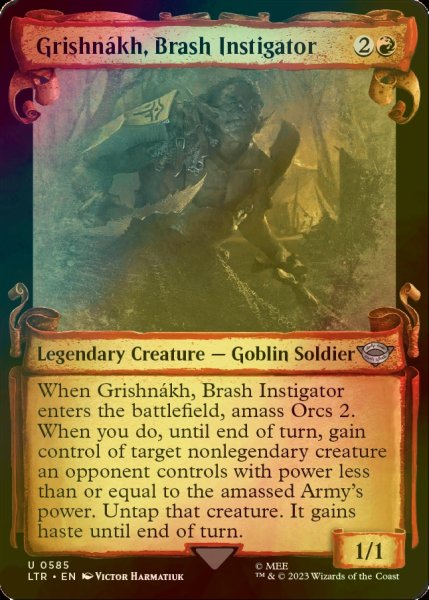 画像1: [FOIL] 軽率な扇動者、グリシュナーハ/Grishnakh, Brash Instigator (ショーケース版) 【英語版】 [LTR-赤U] (1)