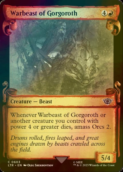 画像1: [FOIL] ゴルゴロスの戦獣/Warbeast of Gorgoroth (ショーケース版) 【英語版】 [LTR-赤C] (1)