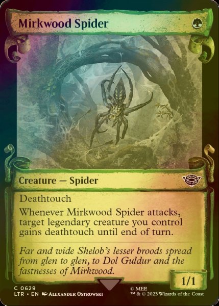 画像1: [FOIL] 闇の森の蜘蛛/Mirkwood Spider (ショーケース版) 【英語版】 [LTR-緑C] (1)