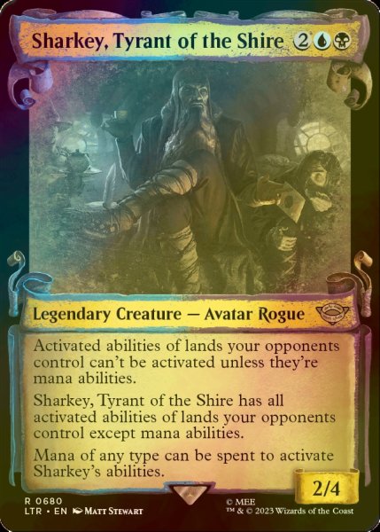 画像1: [FOIL] ホビット庄の圧制者、シャーキー/Sharkey, Tyrant of the Shire (ショーケース版) 【英語版】 [LTR-金R] (1)