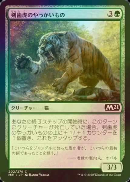 画像1: [FOIL] 剣歯虎のやっかいもの/Sabertooth Mauler 【日本語版】 [M21-緑C] (1)