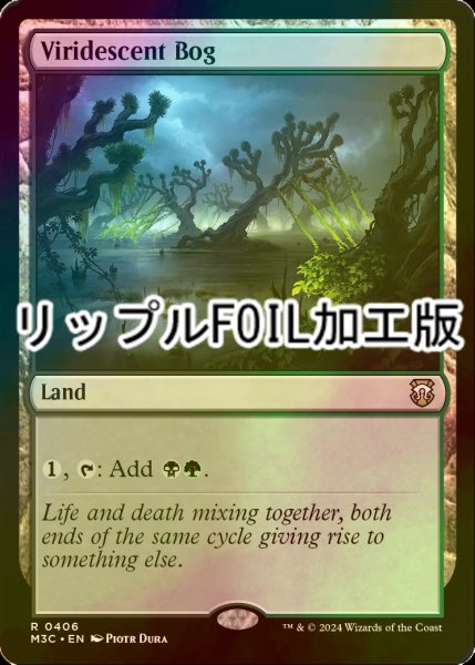 画像1: [FOIL] 緑ばんだ沼/Viridescent Bog (リップル・フォイル仕様) 【英語版】 [M3C-土地R] (1)