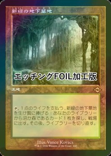 画像1: [FOIL] 新緑の地下墓地/Verdant Catacombs (旧枠, エッチング仕様) 【日本語版】 [MH2-土地R] (1)