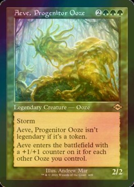 画像1: [FOIL] 前駆軟泥、エーヴ/Aeve, Progenitor Ooze (旧枠・海外産ブースター版) 【英語版】 [MH2-緑R] (1)