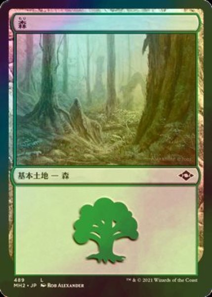 画像1: [FOIL] 森/Forest No.489 【日本語版】 [MH2-土地C] (1)