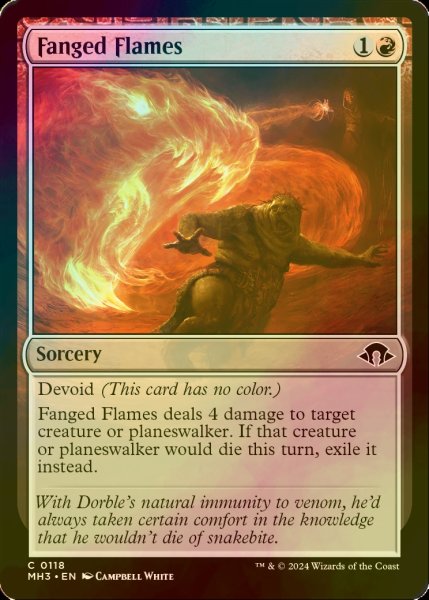 画像1: [FOIL] 牙持つ炎/Fanged Flames 【英語版】 [MH3-赤C] (1)