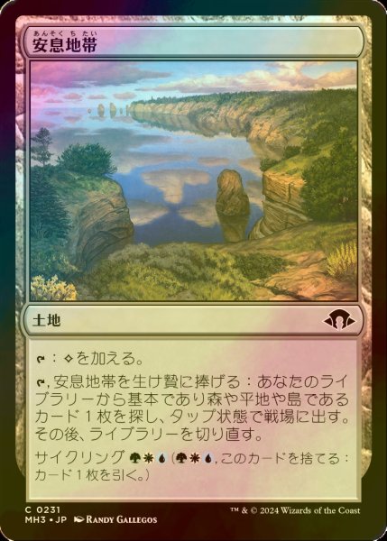 画像1: [FOIL] 安息地帯/Tranquil Landscape 【日本語版】 [MH3-土地C] (1)