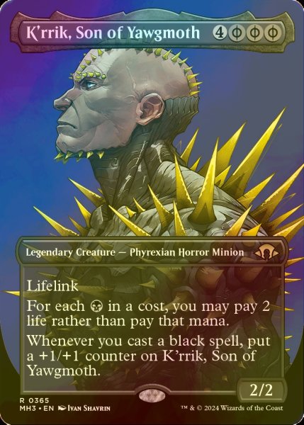 画像1: [FOIL] ヨーグモスの息子、ケリク/K'rrik, Son of Yawgmoth (全面アート・海外産ブースター版) 【英語版】 [MH3-黒R] (1)