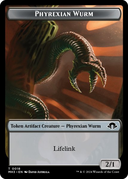 画像1: ファイレクシアン・ワーム/PHYREXIAN WURM No.018 【英語版】 [MH3-トークン] (1)