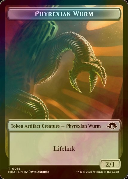 画像1: [FOIL] ファイレクシアン・ワーム/PHYREXIAN WURM No.018 【英語版】 [MH3-トークン] (1)