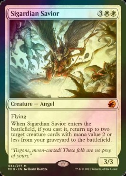 画像1: [FOIL] シガルダ教の救済者/Sigardian Savior (海外産ブースター版) 【英語版】 [MID-白MR] (1)