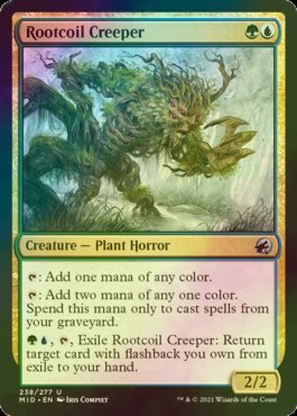 画像1: [FOIL] 根のとぐろの忍び寄るもの/Rootcoil Creeper 【英語版】 [MID-金U] (1)