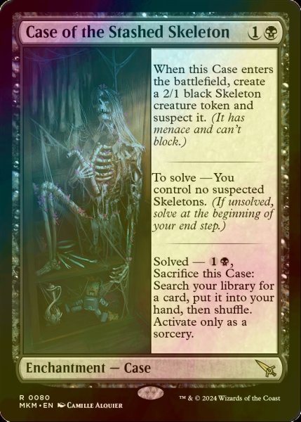 画像1: [FOIL] 謎の骸骨の事件/Case of the Stashed Skeleton 【英語版】 [MKM-黒R] (1)