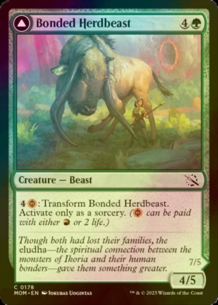 画像1: [FOIL] 結束した群獣/Bonded Herdbeast 【英語版】 [MOM-緑C] (1)