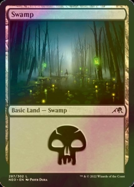 画像1: [FOIL] 沼/Swamp No.287 【英語版】 [NEO-土地C] (1)