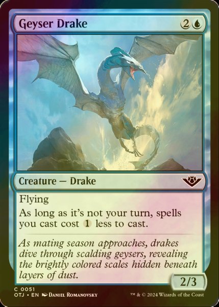 画像1: [FOIL] 間欠泉ドレイク/Geyser Drake 【英語版】 [OTJ-青C] (1)