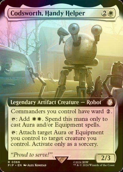 画像1: [FOIL] 有能な執事、コズワース/Codsworth, Handy Helper No.366 (拡張アート版) 【英語版】 [PIP-白R] (1)