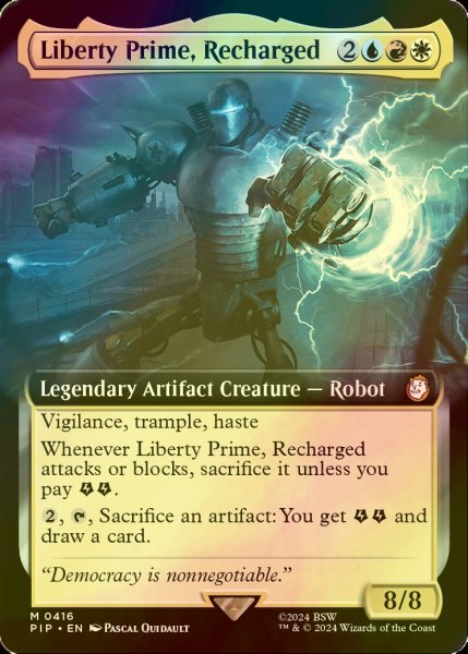 画像1: [FOIL] 再稼働、リバティ・プライム/Liberty Prime, Recharged No.416 (拡張アート版) 【英語版】 [PIP-金MR] (1)