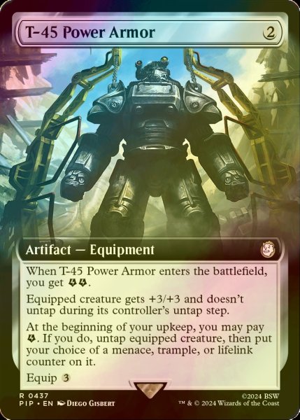 画像1: [FOIL] T-45パワーアーマー/T-45 Power Armor No.437 (拡張アート版) 【英語版】 [PIP-灰R] (1)