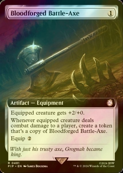 画像1: [FOIL] 血鍛冶の戦斧/Bloodforged Battle-Axe No.481 (拡張アート版) 【英語版】 [PIP-灰R] (1)