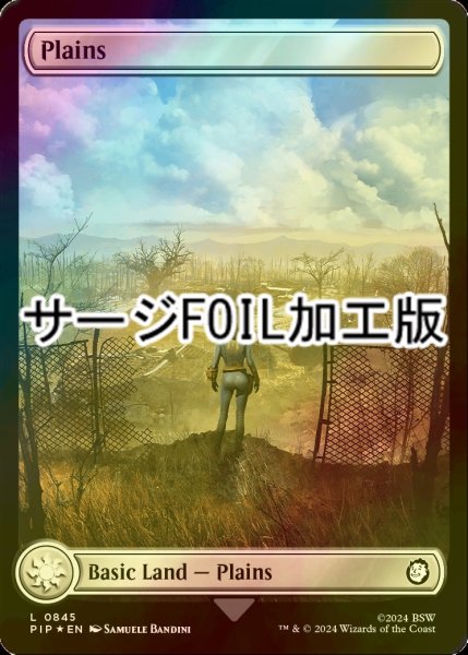 画像1: [FOIL] 平地/Plains No.845 (全面アート版・サージ仕様) 【英語版】 [PIP-土地C] (1)