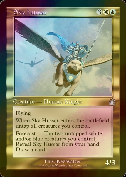 画像1: [FOIL] 空の軽騎兵/Sky Hussar (旧枠) 【英語版】 [RVR-金U] (1)