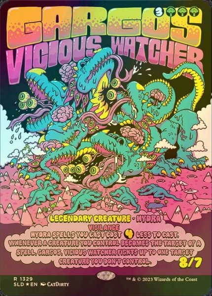 画像1: [FOIL] 凶暴な見張り、ガーゴス/Gargos, Vicious Watcher 【英語版】 [SLD-緑R] (1)