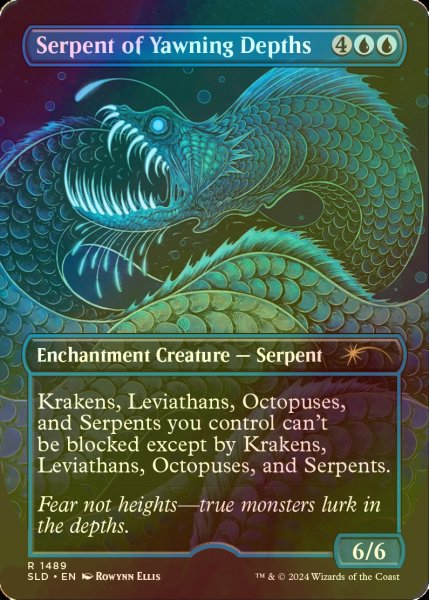 画像1: [FOIL] 最深淵の海蛇/Serpent of Yawning Depths 【英語版】 [SLD-青R] (1)