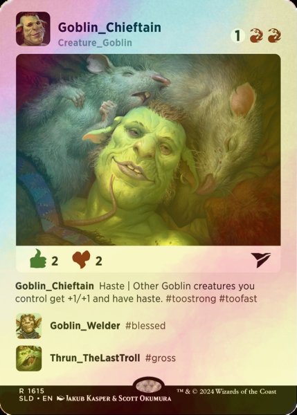 画像1: [FOIL] ゴブリンの酋長/Goblin Chieftain 【英語版】 [SLD-赤R] (1)