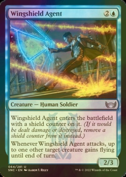 画像1: [FOIL] 翼盾の工作員/Wingshield Agent 【英語版】 [SNC-青U] (1)