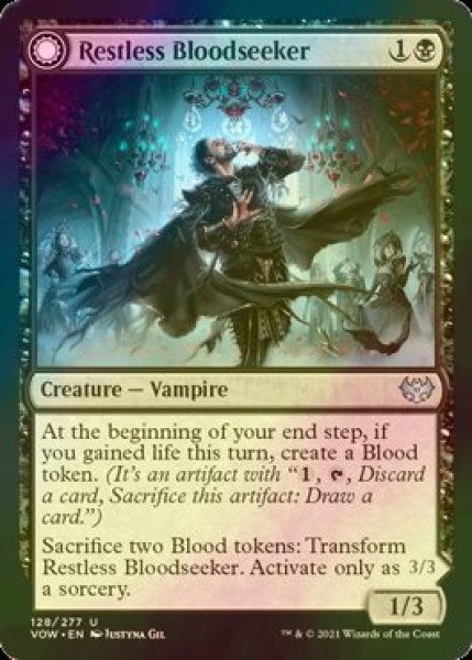 画像1: [FOIL] 眠れぬ求血者/Restless Bloodseeker 【英語版】 [VOW-黒U] (1)