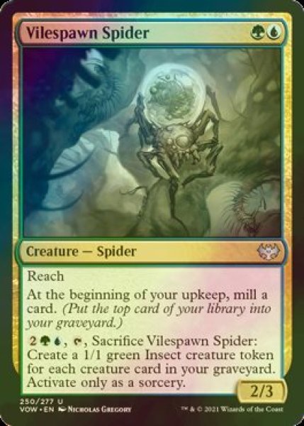 画像1: [FOIL] 堕落産みの蜘蛛/Vilespawn Spider 【英語版】 [VOW-金U] (1)