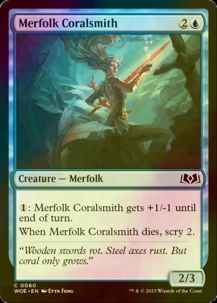 画像1: [FOIL] マーフォークの珊瑚鍛冶/Merfolk Coralsmith 【英語版】 [WOE-青C] (1)