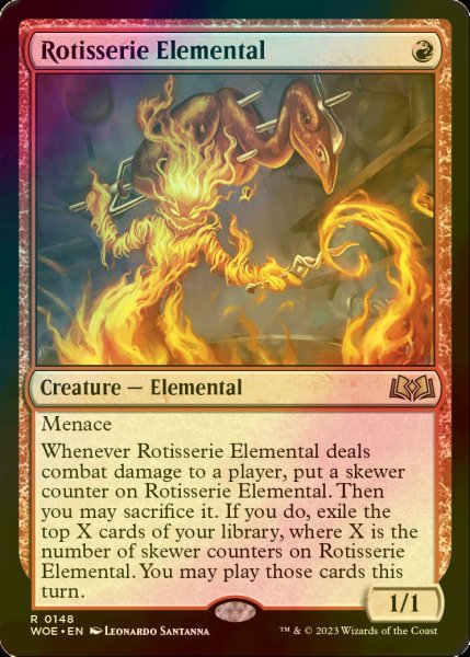 画像1: [FOIL] ロティサリーの精/Rotisserie Elemental 【英語版】 [WOE-赤R] (1)