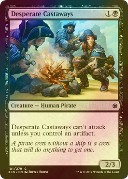 画像1: [FOIL] 自暴自棄の漂流者/Desperate Castaways 【英語版】 [XLN-黒C] (1)