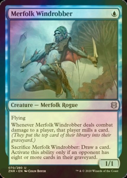 画像1: [FOIL] マーフォークの風泥棒/Merfolk Windrobber 【英語版】 [ZNR-青U] (1)