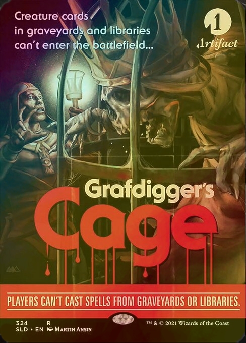 FOIL] 墓掘りの檻/Grafdigger's Cage 【英語版】 [SLD-灰R] - シングル